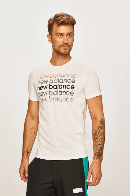 biela New Balance - Pánske tričko MT93083WBT Pánsky
