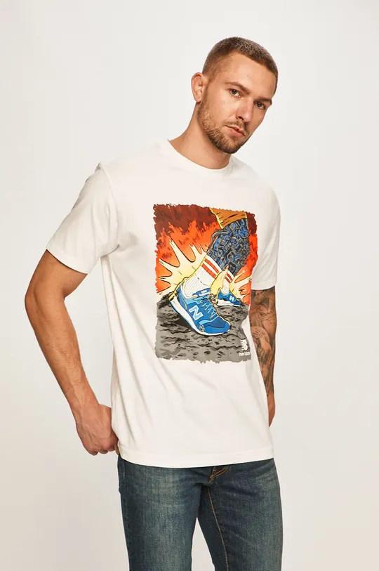 biały New Balance - T-shirt MT93526WT Męski