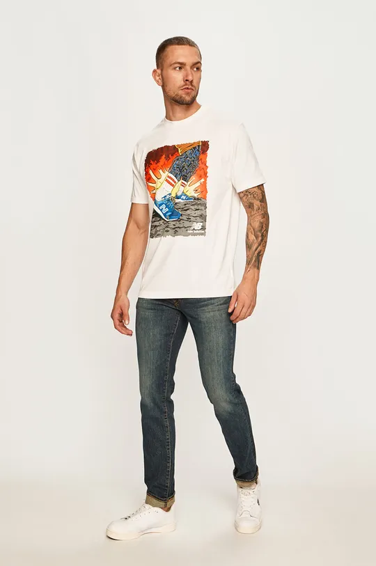 New Balance - T-shirt MT93526WT biały
