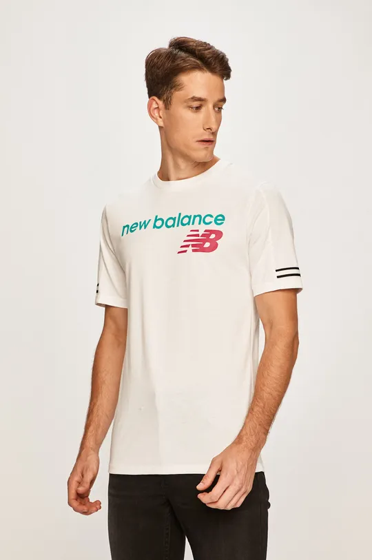biela New Balance - Pánske tričko MT91531VDE Pánsky