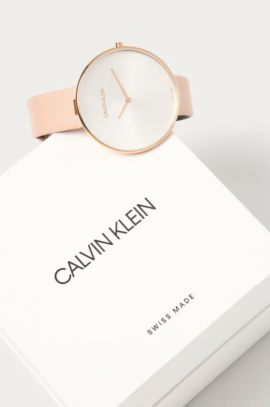 Calvin Klein - Hodinky K8Y236Z6  Prírodná koža, Oceľ, Minerálne sklo