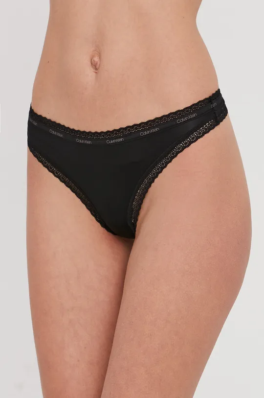 czarny Calvin Klein Underwear Stringi Damski