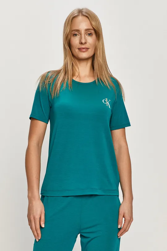 turkusowy Calvin Klein Underwear - T-shirt piżamowy Damski