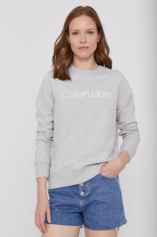 Calvin Klein - Βαμβακερή μπλούζα γκρί