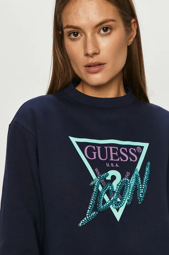 tmavomodrá Guess Jeans - Bavlnená mikina