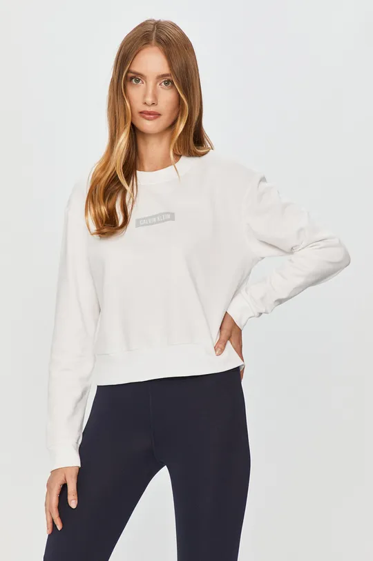 biały Calvin Klein Performance - Bluza bawełniana Damski