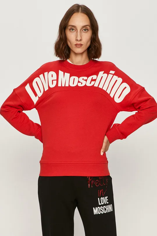 červená Love Moschino - Mikina Dámsky