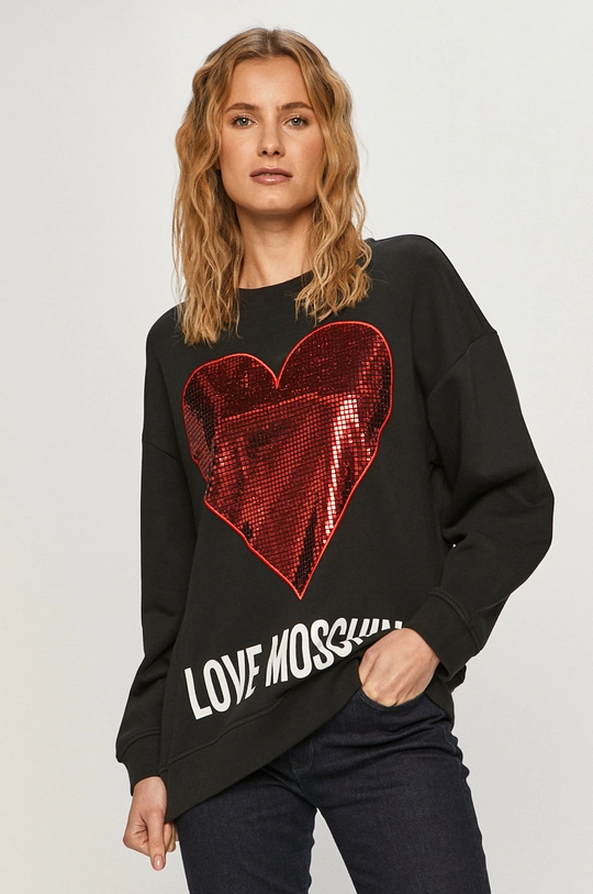 čierna Love Moschino - Mikina Dámsky