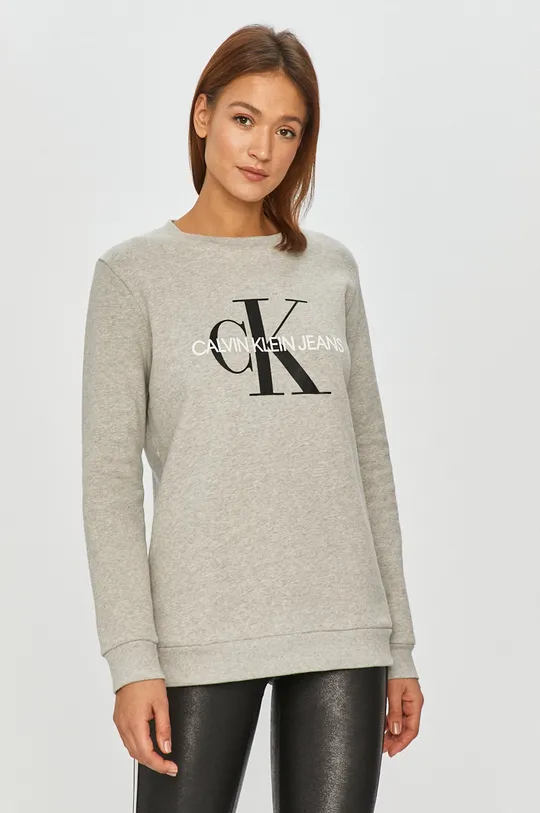 γκρί Calvin Klein Jeans - Βαμβακερή μπλούζα Γυναικεία