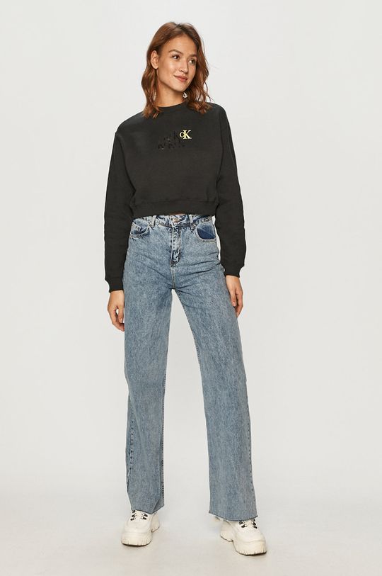Calvin Klein Jeans - Bavlněná mikina černá