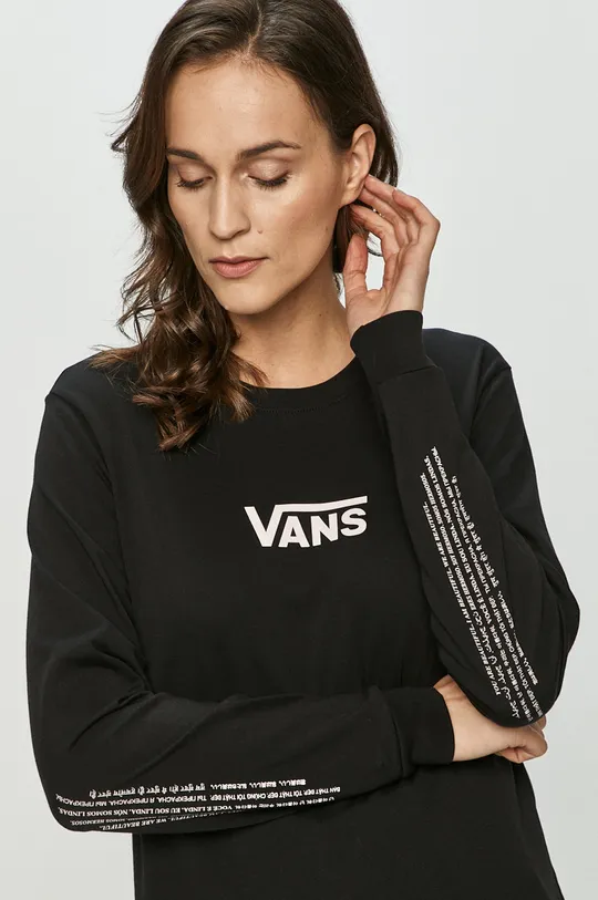 čierna Vans - Tričko s dlhým rukávom