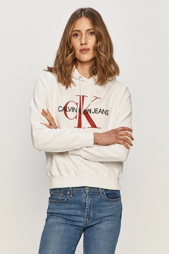 biały Calvin Klein Jeans - Bluza J20J217230 Damski