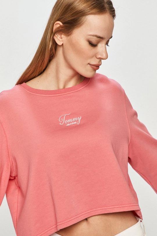 różowy Tommy Jeans - Bluza bawełniana DW0DW08549 Damski