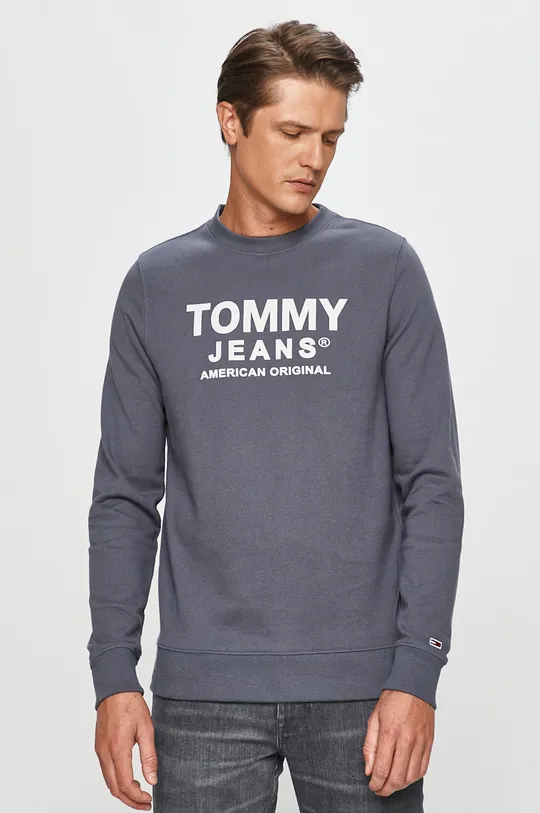 modrá Tommy Jeans - Bavlnená mikina Pánsky
