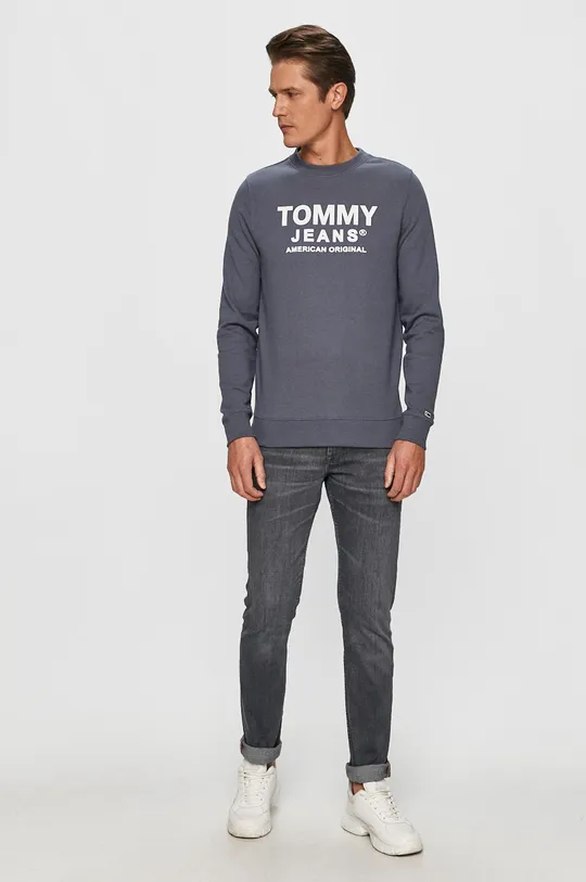 Tommy Jeans - Bavlnená mikina modrá