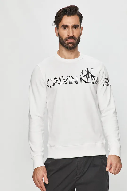fehér Calvin Klein Jeans - Pamut melegítőfelső Férfi