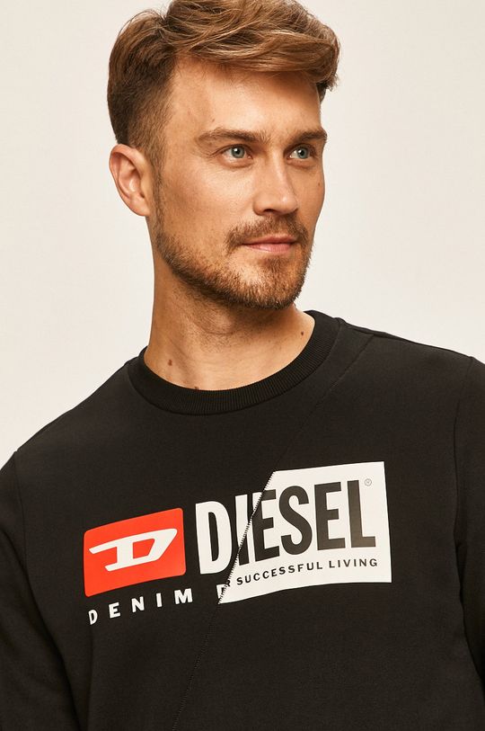 czarny Diesel - Bluza Męski