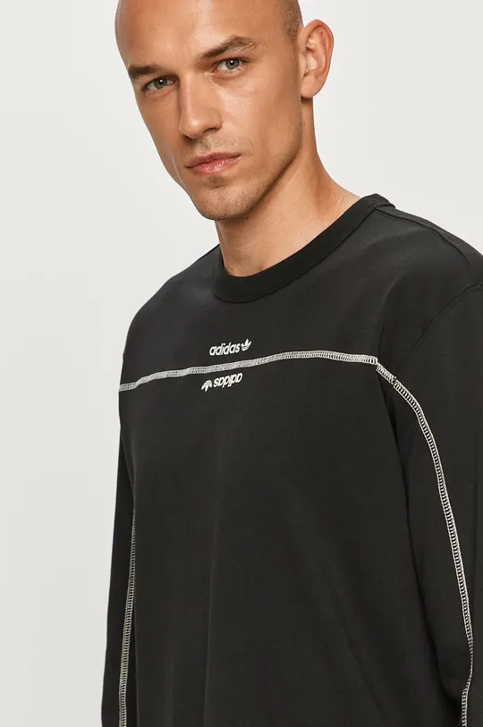 čierna adidas Originals - Tričko s dlhým rukávom GD9296 Pánsky