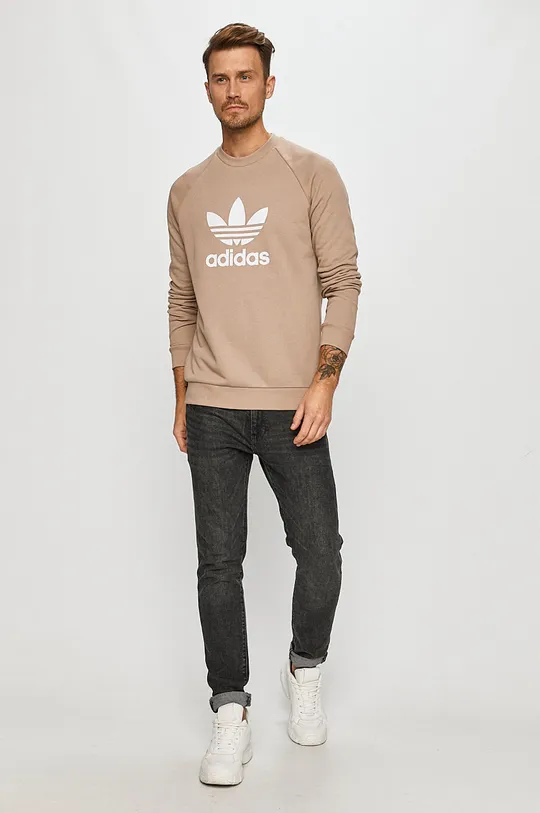 adidas Originals - Bluza bawełniana GD9927 brązowy