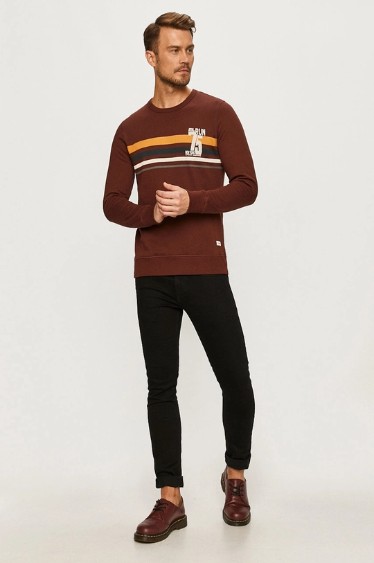 Produkt by Jack & Jones - Bavlnená mikina burgundské