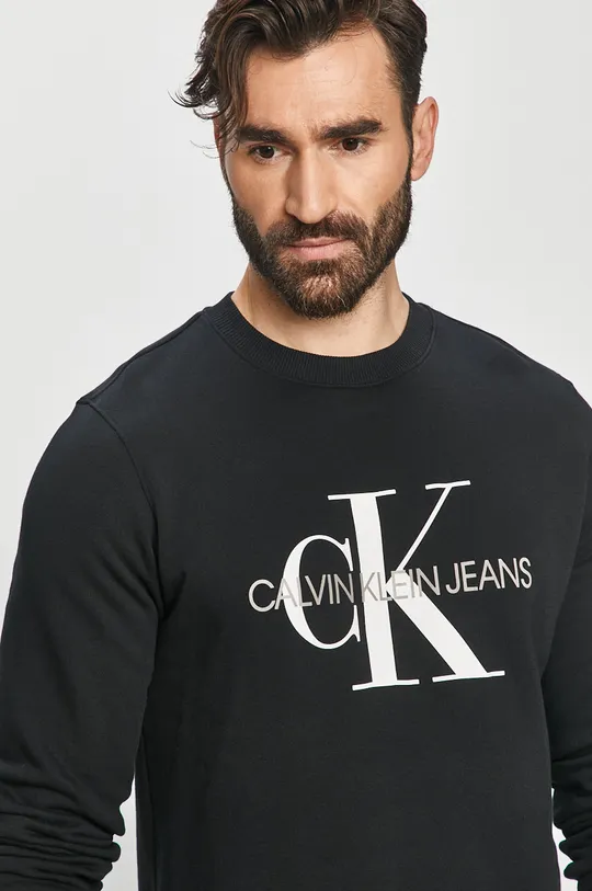 čierna Calvin Klein Jeans - Bavlnená mikina