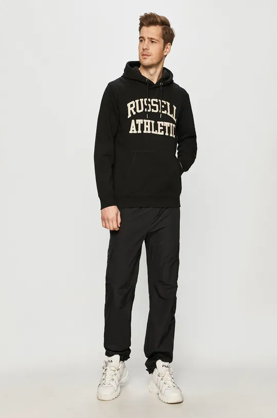 Russell Athletic - Βαμβακερή μπλούζα μαύρο