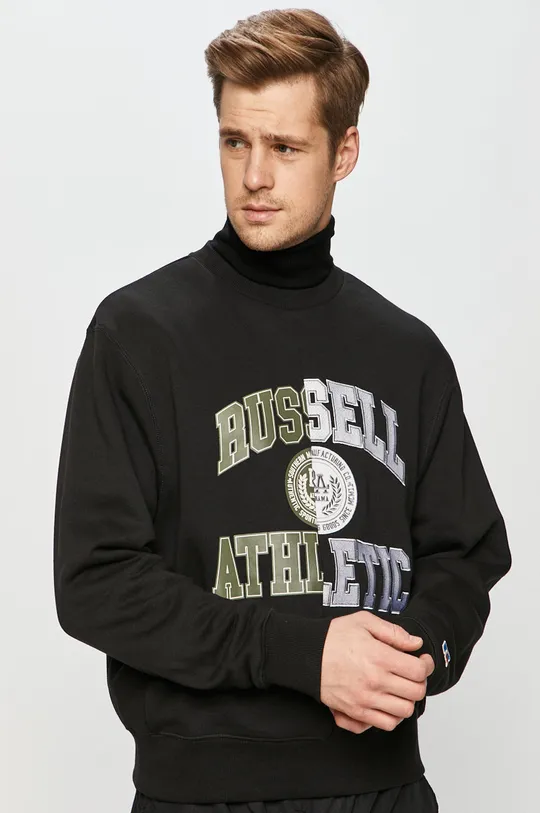 μαύρο Russell Athletic - Βαμβακερή μπλούζα Ανδρικά
