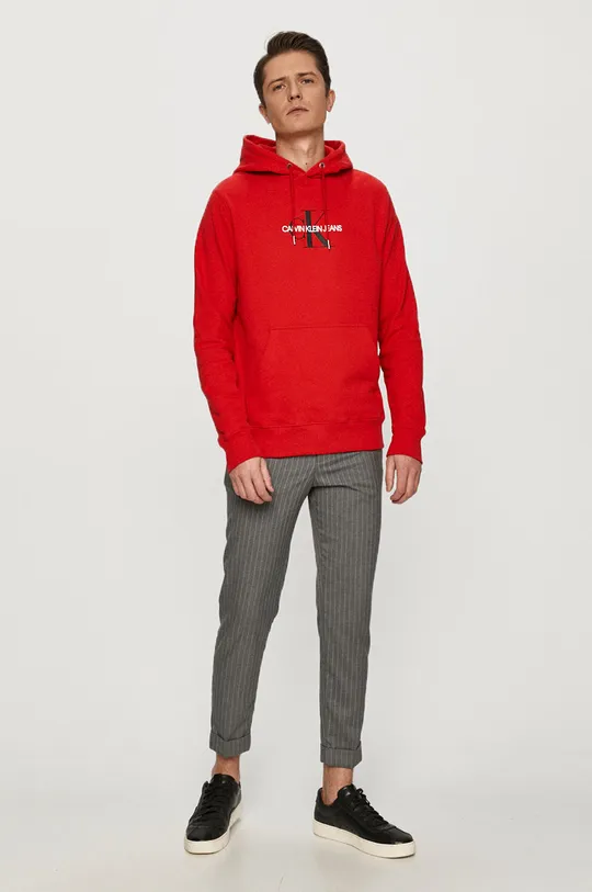 Calvin Klein Jeans - Pamut melegítőfelső piros
