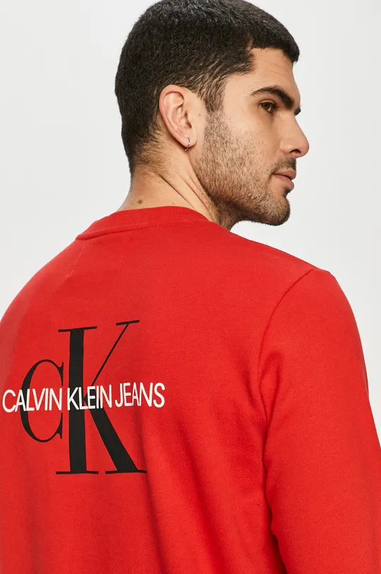 czerwony Calvin Klein Jeans - Bluza bawełniana J30J319226 Męski