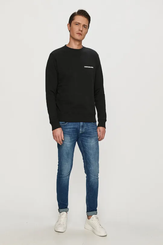 Calvin Klein Jeans - Bavlnená mikina čierna
