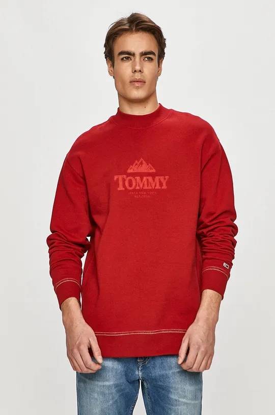красный Tommy Jeans - Хлопковая кофта Мужской