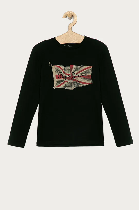 čierna Pepe Jeans - Detské tričko s dlhým rukávom Flag Logo 128-180 cm Chlapčenský