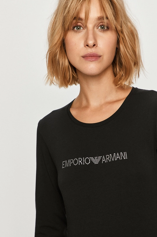 čierna Emporio Armani - Tričko s dlhým rukávom