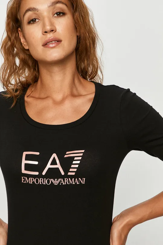 čierna EA7 Emporio Armani - Tričko s dlhým rukávom