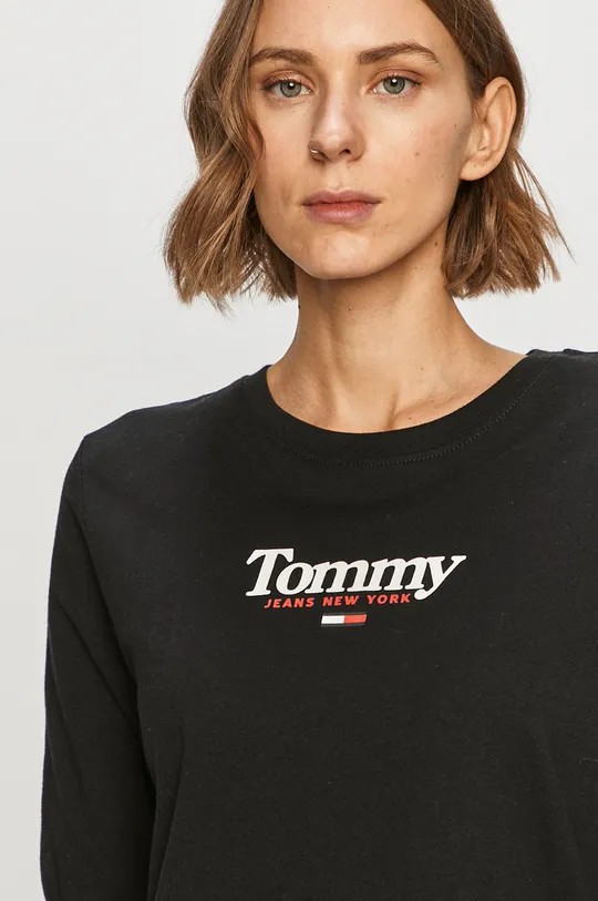 čierna Tommy Jeans - Tričko s dlhým rukávom