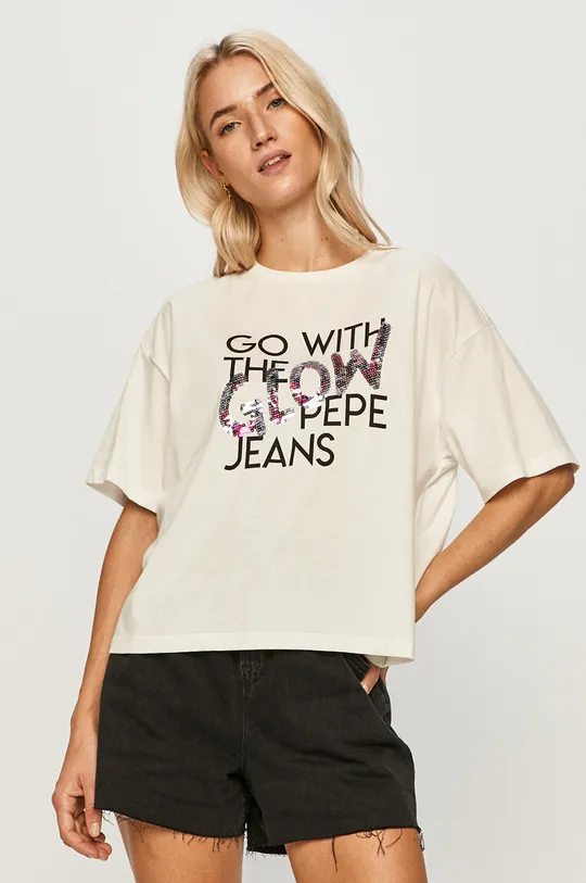 biały Pepe Jeans - T-shirt Adina Damski