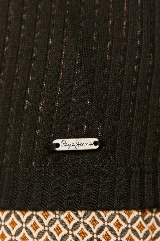 črna Pepe Jeans majica z dolgimi rokavi Deborah