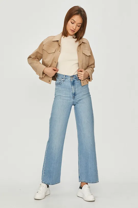 Calvin Klein Jeans - Tričko s dlhým rukávom béžová