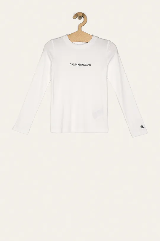 biela Calvin Klein Jeans - Detské tričko s dlhým rukávom 128-176 cm Dievčenský