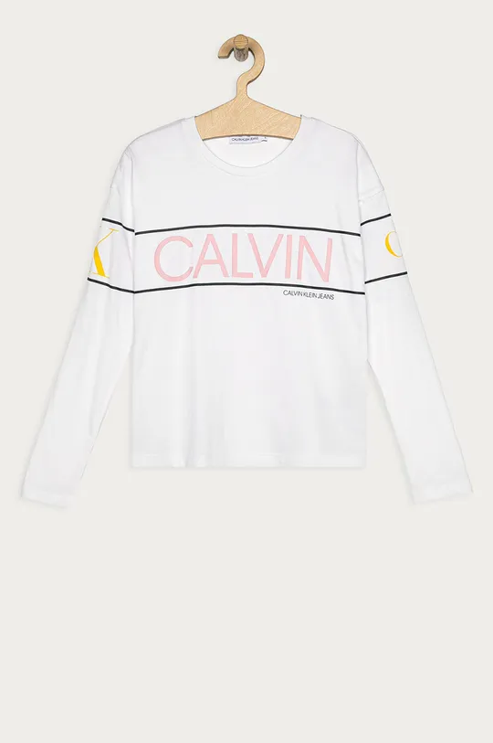 biela Calvin Klein Jeans - Detské tričko s dlhým rukávom 140-176 cm Dievčenský