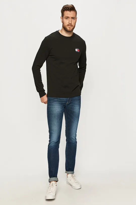 Tommy Jeans - Tričko s dlhým rukávom čierna