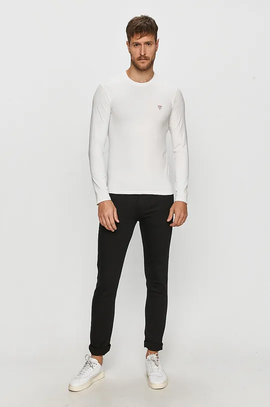 Guess Jeans - Tričko s dlhým rukávom biela