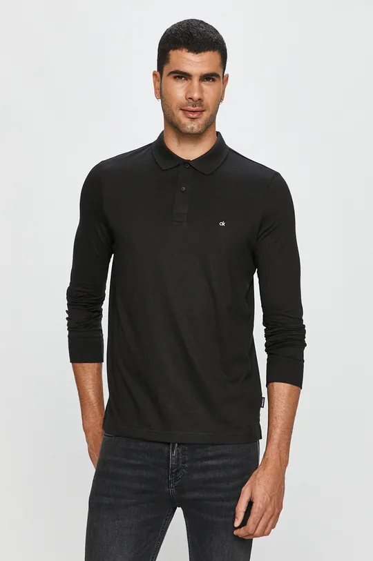 čierna Calvin Klein - Tričko s dlhým rukávom Pánsky