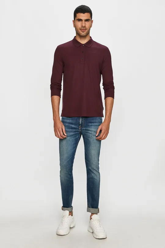 Calvin Klein - Tričko s dlhým rukávom fialová