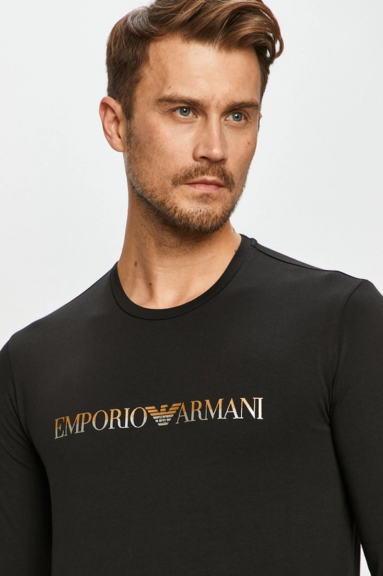 čierna Emporio Armani - Tričko s dlhým rukávom