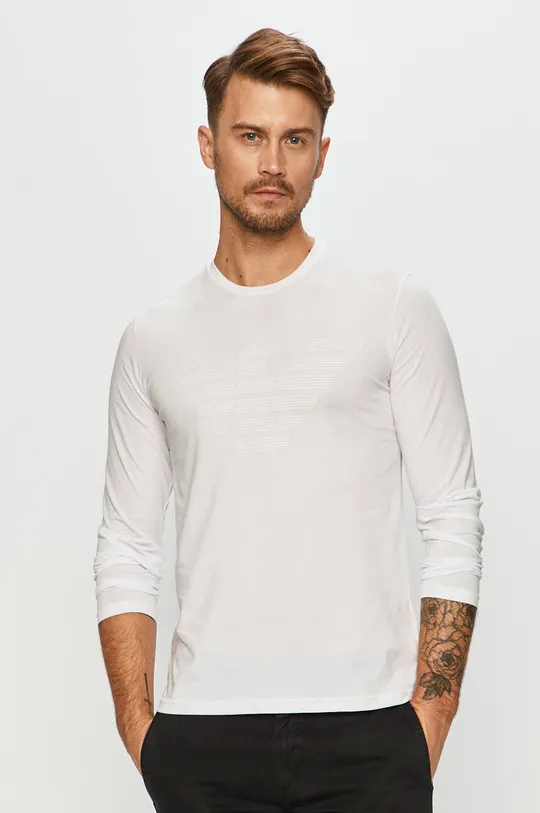 biela Emporio Armani - Tričko s dlhým rukávom Pánsky