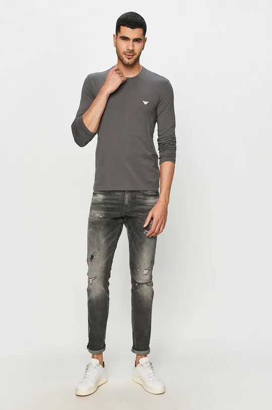 Emporio Armani - Tričko s dlhým rukávom sivá