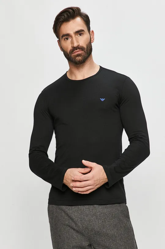 čierna Emporio Armani - Tričko s dlhým rukávom