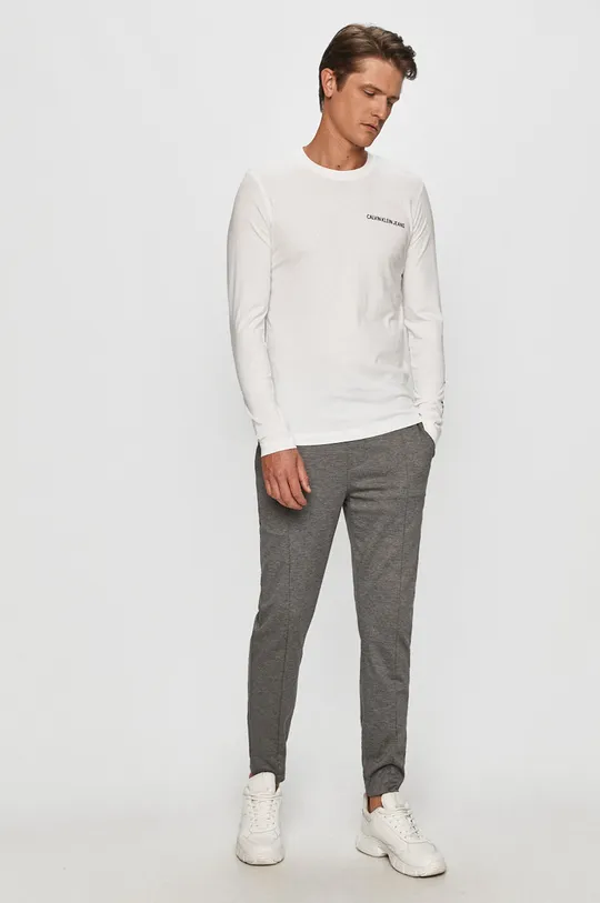 Calvin Klein Jeans - Tričko s dlhým rukávom biela