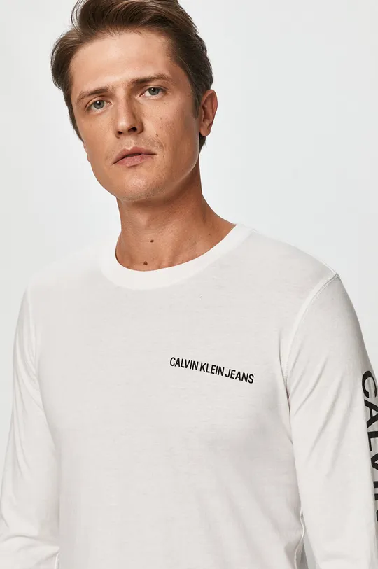 білий Calvin Klein Jeans - Лонгслів
